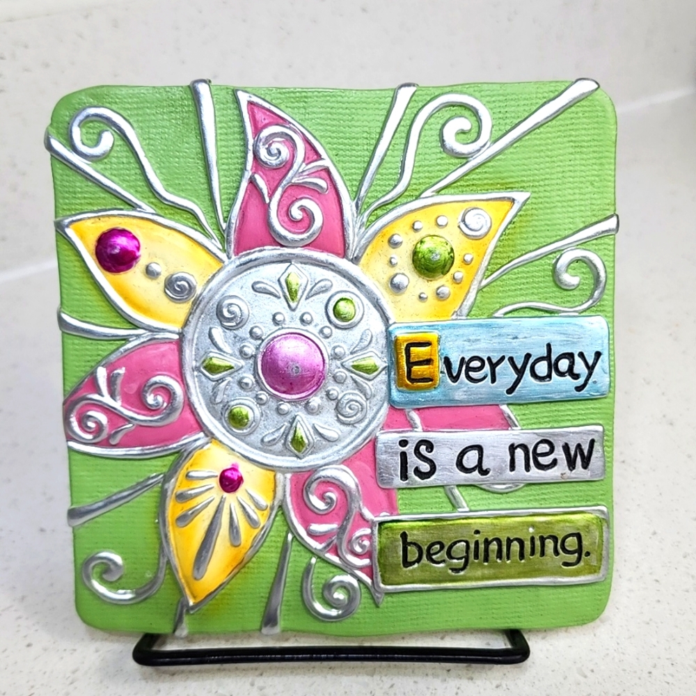 Tile, Inspirational Hand painted.